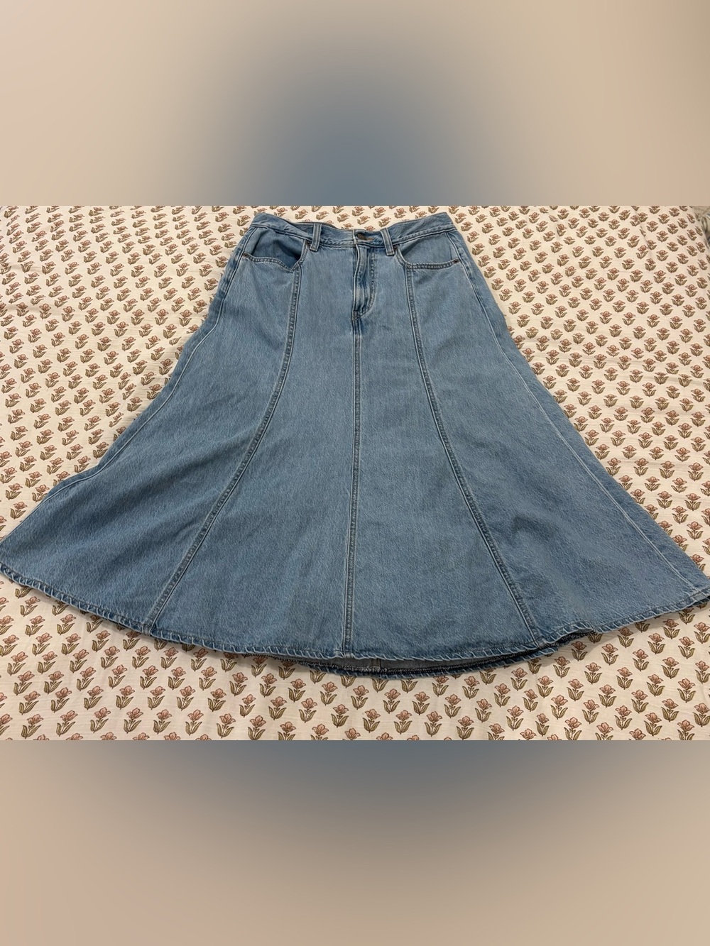 Light Blue Denim A-Line Women's Skirt